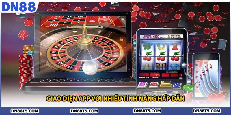 Giao diện app với nhiều tính năng hấp dẫn